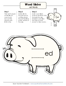 Word Slider (-ed Words) Word Families Worksheet