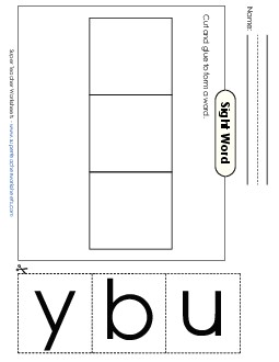 Large Cut-and-Glue: Buy Sight Words Individual Worksheet