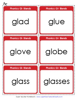 Flashcards Phonics Blends Worksheet