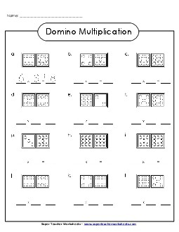 Domino Multiplication Worksheet