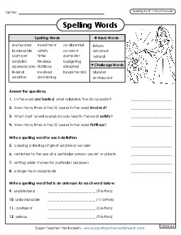 Question Worksheet (F-1) Free Spelling F Worksheet