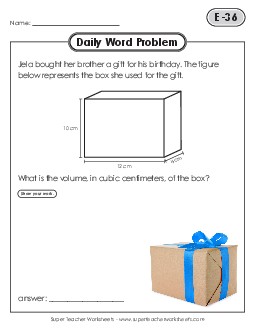 Daily Word Problems  E-36 through E-40 Worksheet