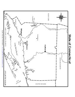 Labeled Connecticut Map State Maps Worksheet