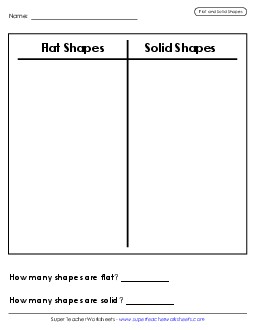 Flat or Solid (Cut and Glue) Geometry Worksheet