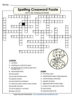 Crossword Puzzle (C-25) Spelling C Worksheet