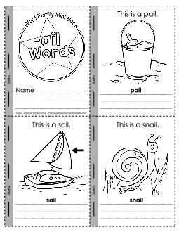 Mini-Book (-ail) Word Families Worksheet