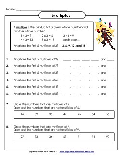 Find and Identify Multiples Worksheet