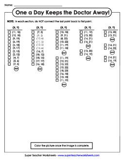 Mystery Graph - Apple Mystery Graph Picture Worksheet