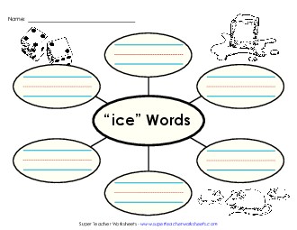 Word Web (-ice) Word Families Worksheet