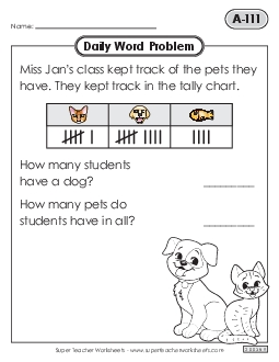 Daily Word Problems  A-111 through A-115 Worksheet