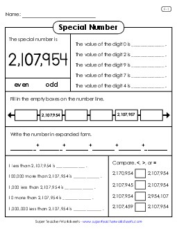 Special Number: 2,107,954 Worksheet