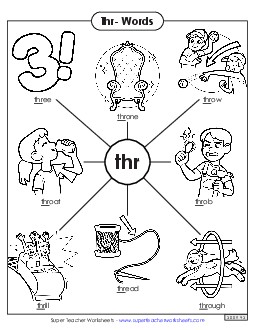 Anchor Chart (Thr- Words) Phonics Blends Worksheet