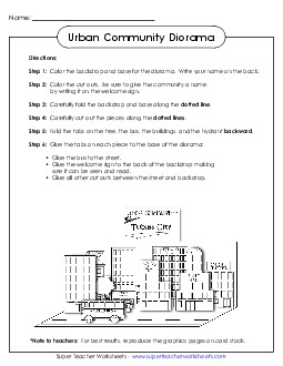 Urban Community Diorama Free 2nd Grade Social Studies Worksheet