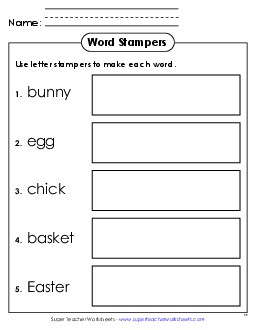 Easter Stampers Worksheet