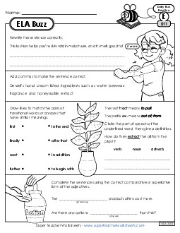 ELA Buzz: Week 3 Worksheets 11 through 15 Daily Ela Review Worksheet