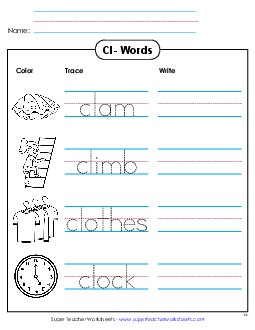 Trace and Write Phonics Blends Worksheet