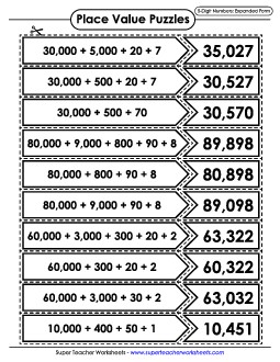 Place Value (5-Digit) Worksheet