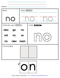 Worksheet 2: No Sight Words Individual Worksheet