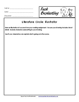 Literature Circles: Illustrator Book Tuck Everlasting Worksheet