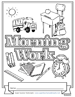 Morning Work Subject Covers Worksheet