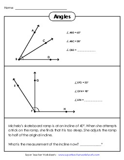 Adding Adjacent Angles Worksheet