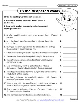 Correct or Incorrect? (F-7)  Spelling F Worksheet