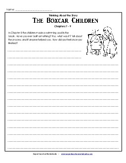 Writing Prompt: Chapters 7-9 Book The Boxcar Children Worksheet