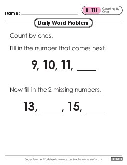 Daily Word Problems  K-111 through K-115 Worksheet