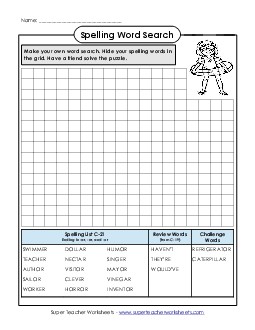 Make-a-Search (C-21) Spelling C Worksheet