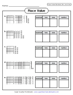 Place Value Blocks: Hundreds, Tens, & Ones Worksheet