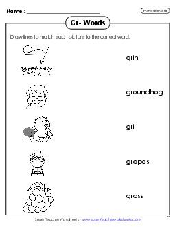 Matching Worksheet Phonics Blends Worksheet