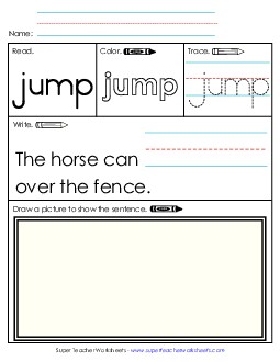 Worksheet 3: Jump Sight Words Individual Worksheet