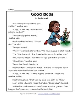 Good Ideas 1st Grade Reading Comprehension Worksheet