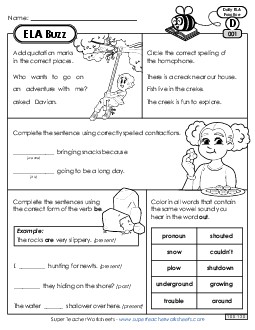 ELA Buzz: Week 1 Worksheets 1 through 5 Free Daily Ela Review Worksheet