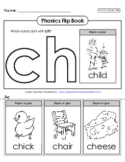 Phonics Flip Book (CH) Phonics Digraphs Worksheet