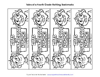 Tales of a Fourth Grade Nothing Bookmarks Worksheet