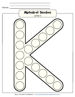 Letter K - Dabber Alphabet Worksheet