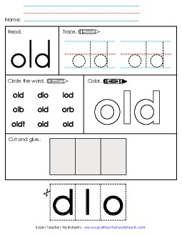 Worksheet 2: Old Sight Words Individual Worksheet