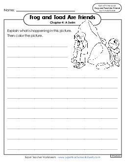 Picture Writing Prompt (Chapter 4) Book Frog And Toad Worksheet