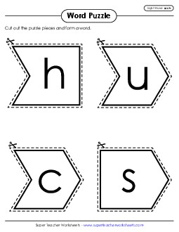 Word Puzzle: Such Sight Words Individual Worksheet