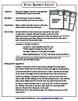 Game: Solar System Scoot! Space Worksheet