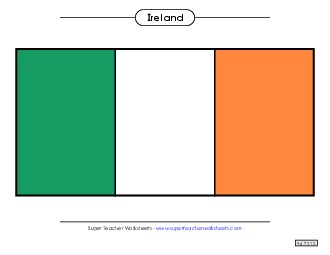 Irish Flag (Full Color) Ireland Worksheet