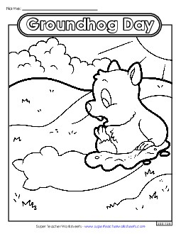 Groundhog Day Coloring Page Coloring Pages Worksheet