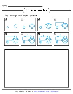 Draw a Tractor Learning To Draw Worksheet