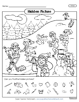 Winter Hidden Pictures Worksheet