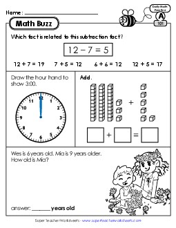 Math Buzz: Week 21 Worksheets 101 through 105 Daily Math Review Worksheet