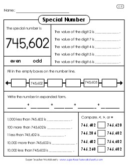 Special Number: 745,602 Worksheet