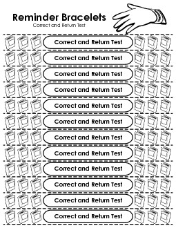 Reminder Wristbands - Correct & Return Worksheet