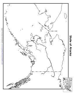 Alaska: Blank Map State Maps Worksheet