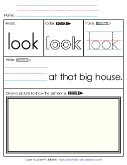 Worksheet 3: Look Sight Words Individual Worksheet